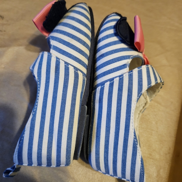 Disney Minnie Mouse Mary Janes Infant Shoes Sz 18-24M Blue Stripes, velcro - Picture 6 of 6